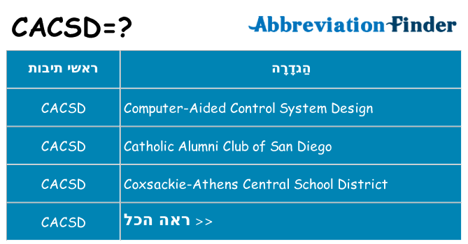 מה הפירוש cacsd