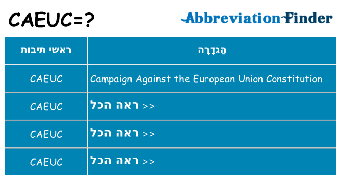 מה הפירוש caeuc