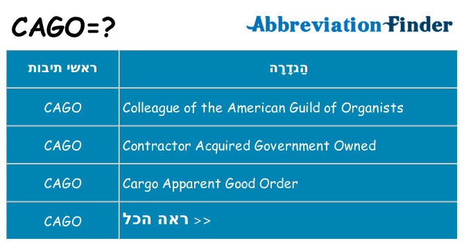 מה הפירוש cago