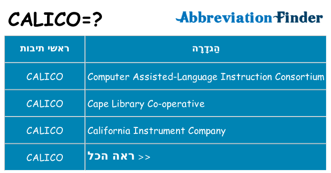 מה הפירוש calico