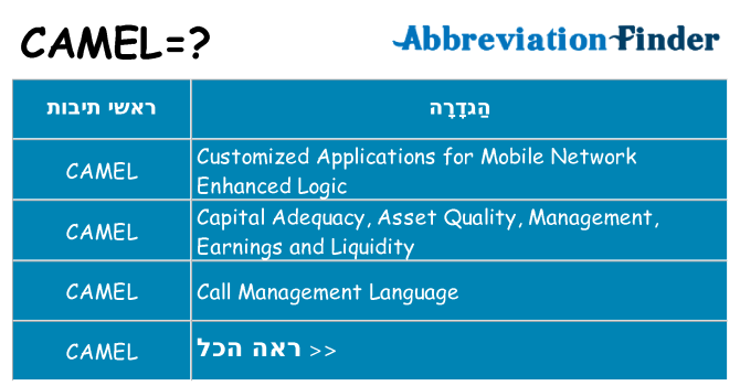 מה הפירוש camel