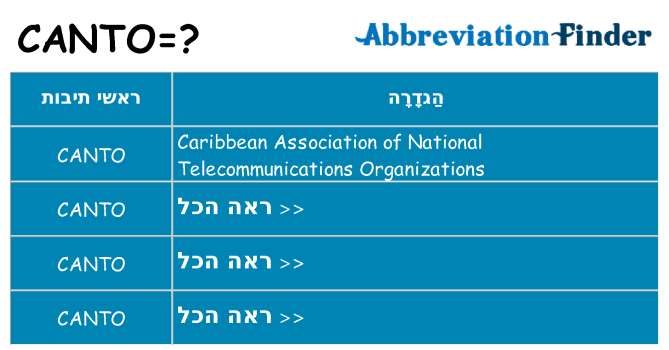 מה הפירוש canto