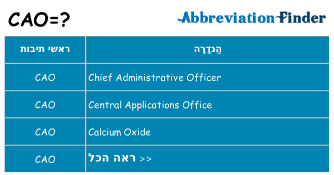 מה הפירוש cao