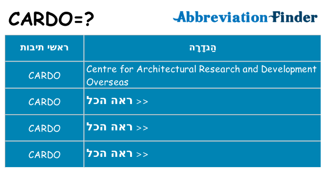 מה הפירוש cardo