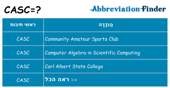 מה הפירוש casc