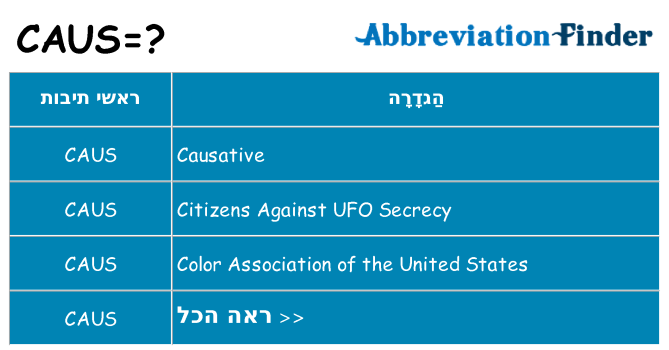 מה הפירוש caus