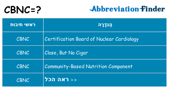 מה הפירוש cbnc