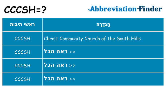 מה הפירוש cccsh