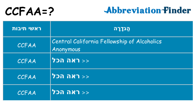מה הפירוש ccfaa