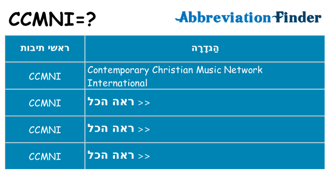 מה הפירוש ccmni