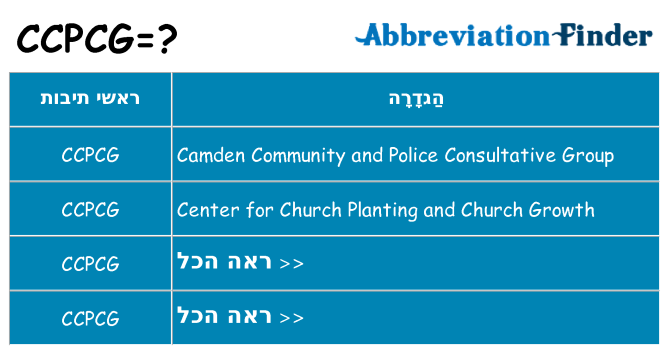 מה הפירוש ccpcg