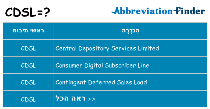 מה הפירוש cdsl