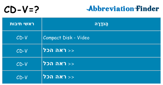 מה הפירוש cd-v