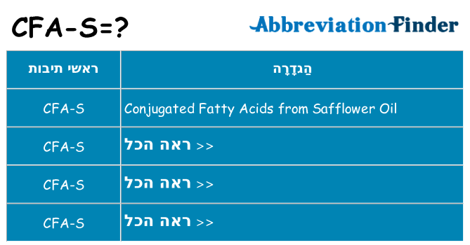 מה הפירוש cfa-s