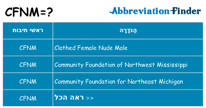 מה הפירוש cfnm