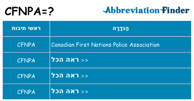מה הפירוש cfnpa