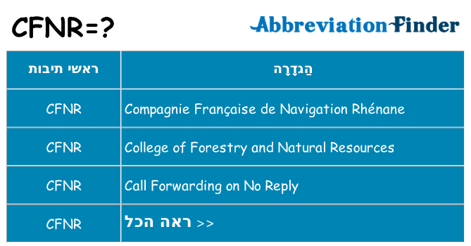 מה הפירוש cfnr