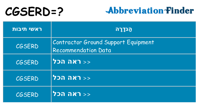 מה הפירוש cgserd