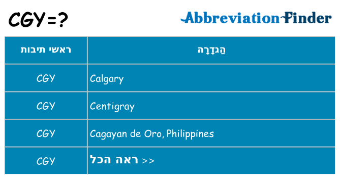 מה הפירוש cgy