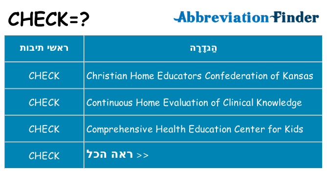 מה הפירוש check