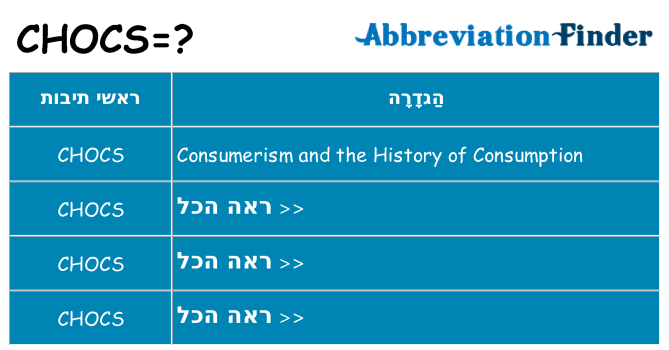 מה הפירוש chocs