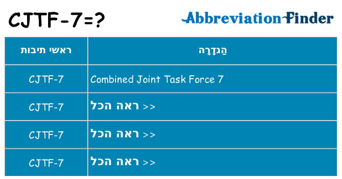 מה הפירוש cjtf-7