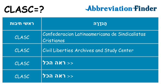 מה הפירוש clasc