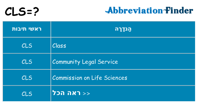 מה הפירוש cls