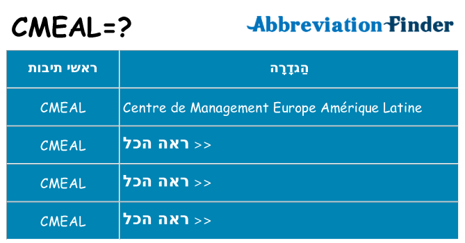 מה הפירוש cmeal