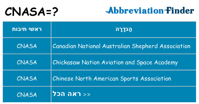 מה הפירוש cnasa