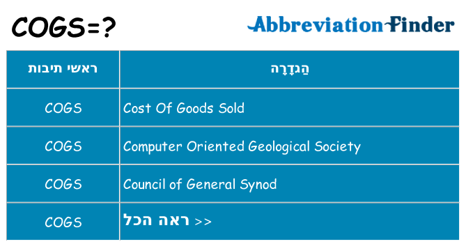 מה הפירוש cogs