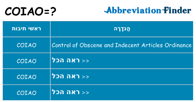 מה הפירוש coiao