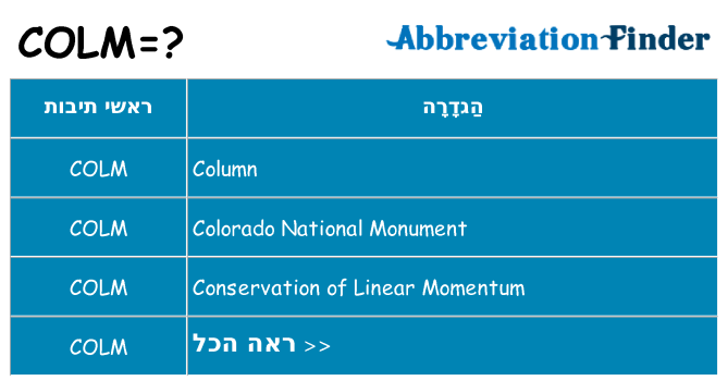 מה הפירוש colm