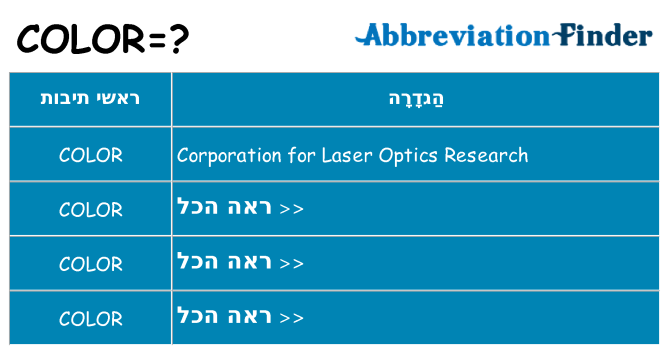 מה הפירוש color