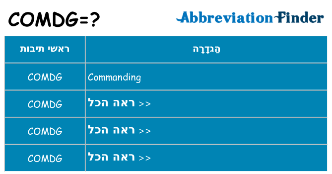 מה הפירוש comdg