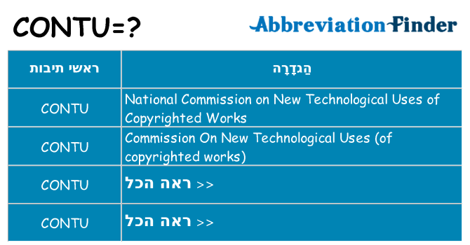 מה הפירוש contu