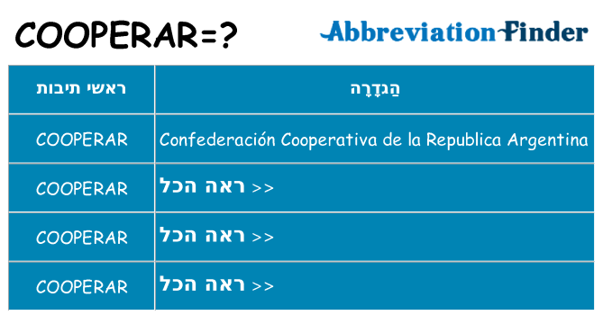 מה הפירוש cooperar