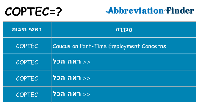 מה הפירוש coptec