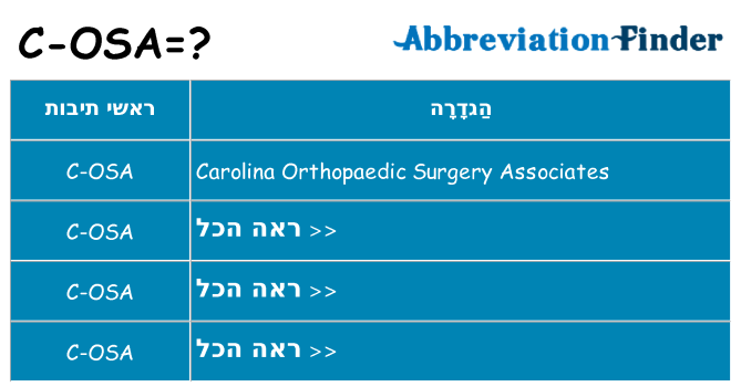 מה הפירוש c-osa