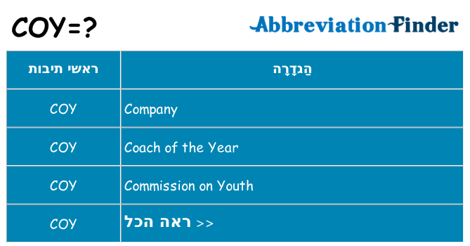 מה הפירוש coy
