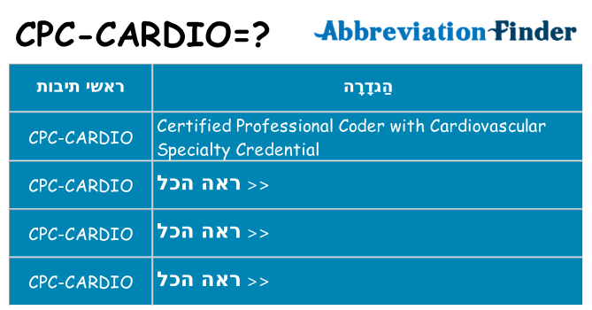 מה הפירוש cpc-cardio