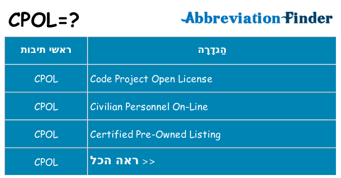 מה הפירוש cpol