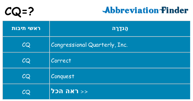 מה הפירוש cq