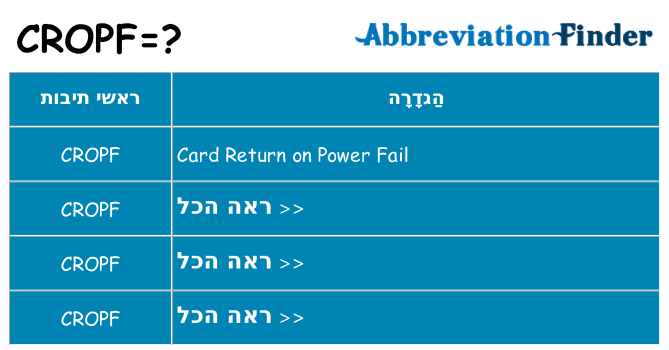מה הפירוש cropf