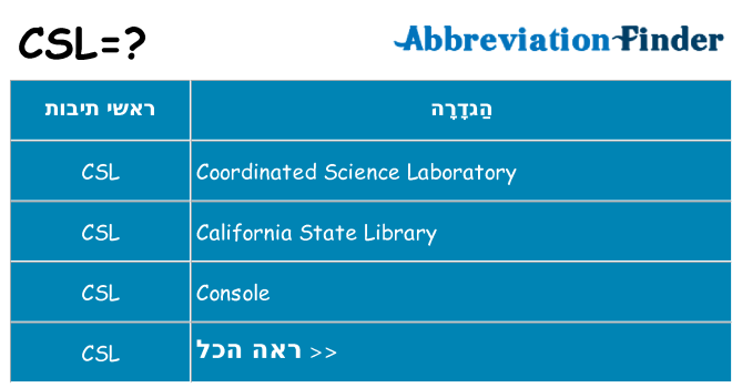 מה הפירוש csl
