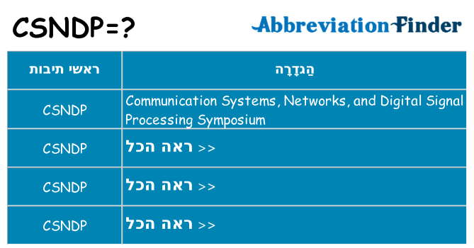 מה הפירוש csndp