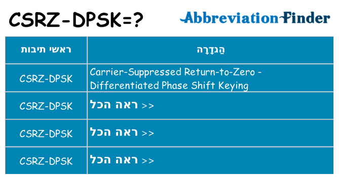 מה הפירוש csrz-dpsk