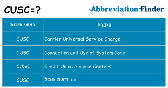מה הפירוש cusc