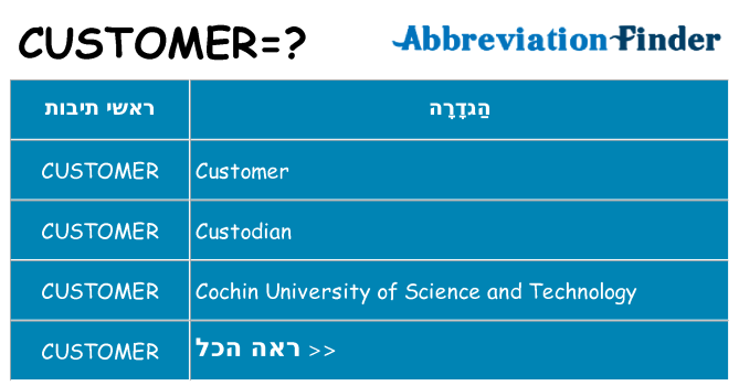 מה הפירוש customer