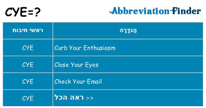 מה הפירוש cye